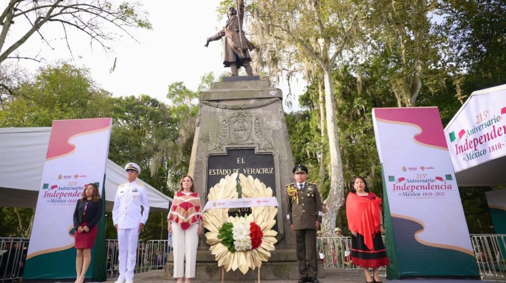 Rocío Nahle conmemora 215 aniversario de la Independencia; destaca continuidad de la 4T bajo Claudia&nbsp;Sheinbaum