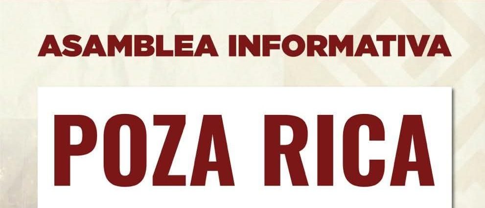 Convoca Morena a Asamblea Informativa en Poza Rica este domingo