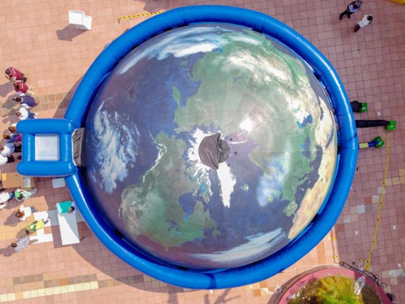 Gobierno de Poza Rica acerca experiencia educativa ambiental con planetario&nbsp;móvil