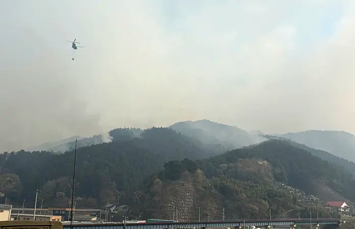 Incendio forestal obliga evacuaciones en&nbsp;Japón